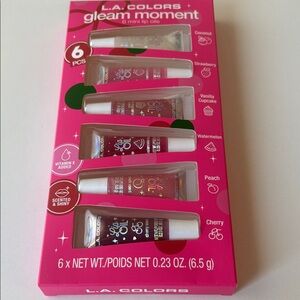 L.A. Colors Gleam Moment 6-Pack Mini Lip Oils - Pink Packaging NWT